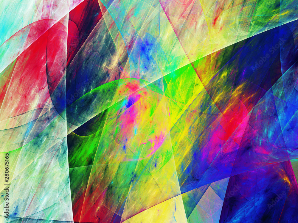 Obraz premium rainbow abstract fractal background 3d rendering illustration