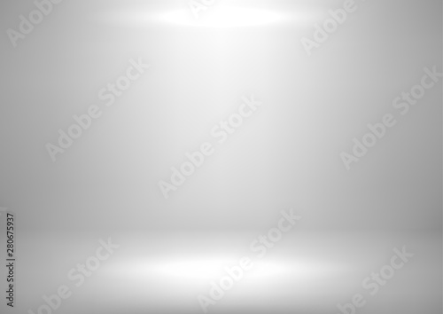 Studio backdrop white grey abstract background. Graphic art design. Product presentation backdrop. Vector. Illustration.