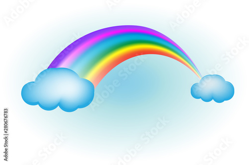 Rainbow with clouds © glopphy