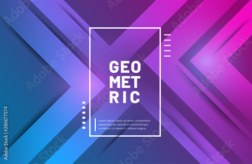 Abstract geometric background in blue and pink gradient color. Modern concept background
