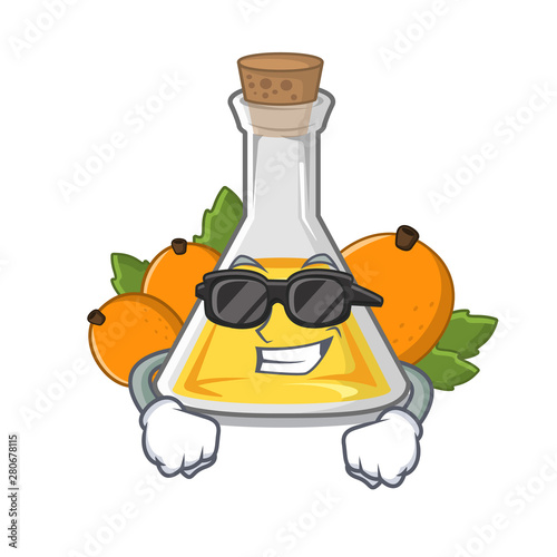 Super cool apricot oil isolated with the mascot