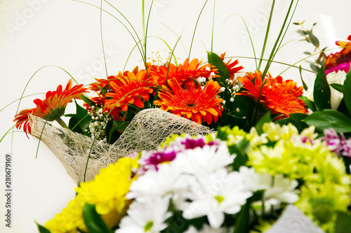 white and orange flowers