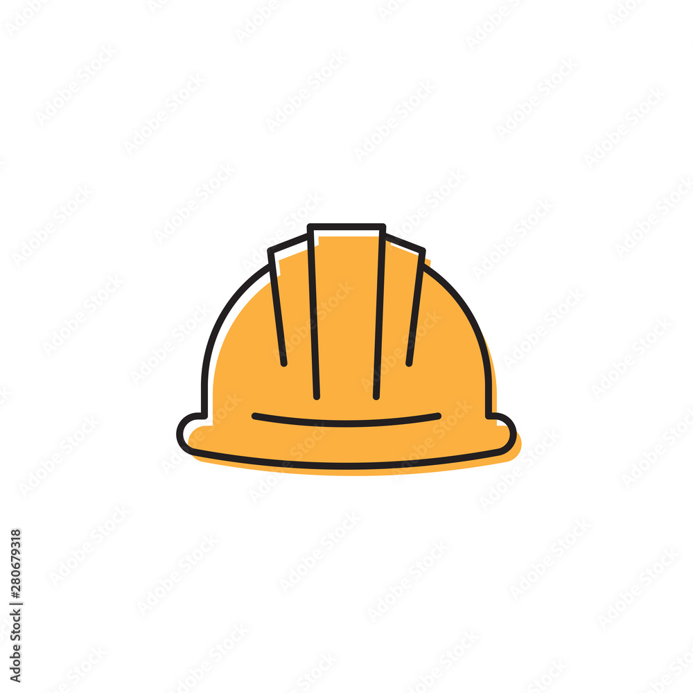 Helmet or hard hat vector icon symbol isolated on white background Helmet or hard hat vector icon symbol isolated on white background