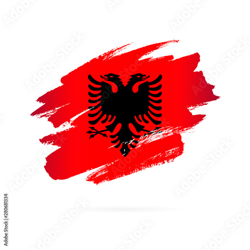 Albanian flag. Vector illustration on white background.