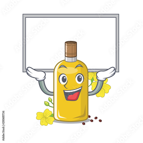 Up board canola oil isolated with the cartoon
