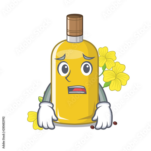 Afraid canola oil above the chair character