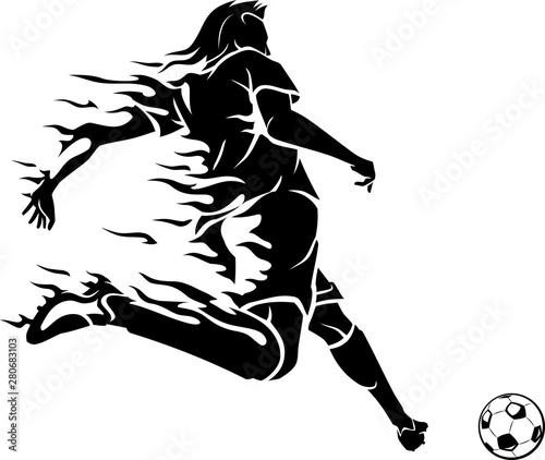 Soccer Kick Ball, Abstract Flame Body