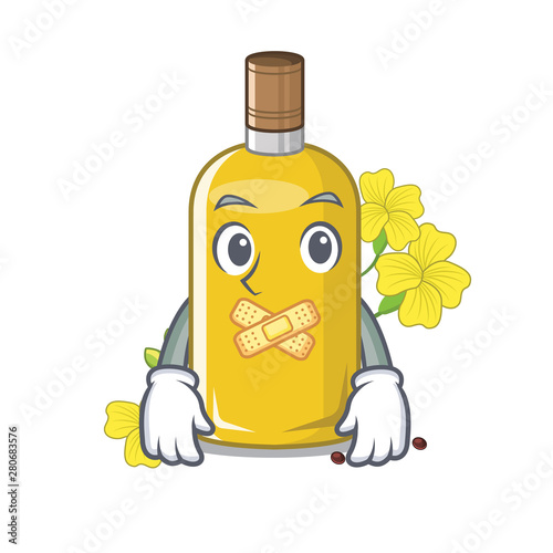 Silent canola oil poured into cartoon glass