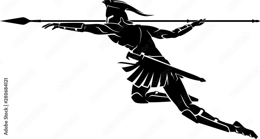 Spartan Spear Throw Attack Stock Vector Adobe Stock