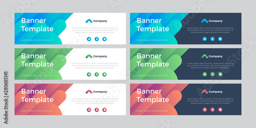 Modern colorful banner template with editable text