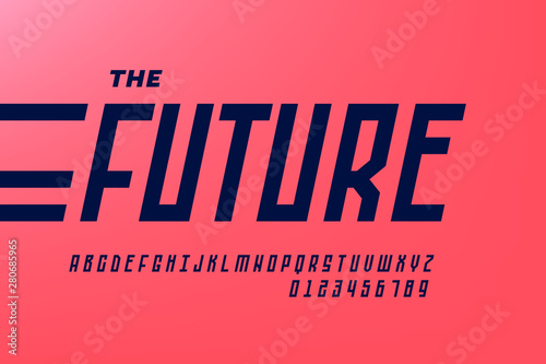 Retro style font design, alphabet letters and numbers