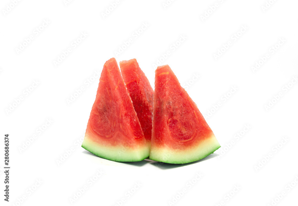 Watermelon sliced isolated on white background. Watermelon sliced isolated on white background.
