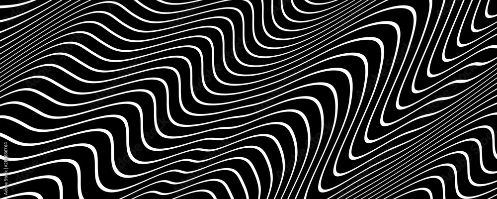 Black white abstract texture background, waves 
