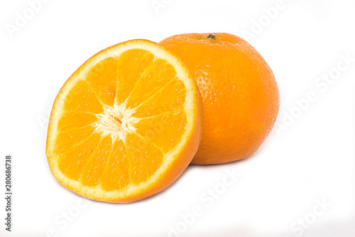 Orange mandarin fruits  on white background.