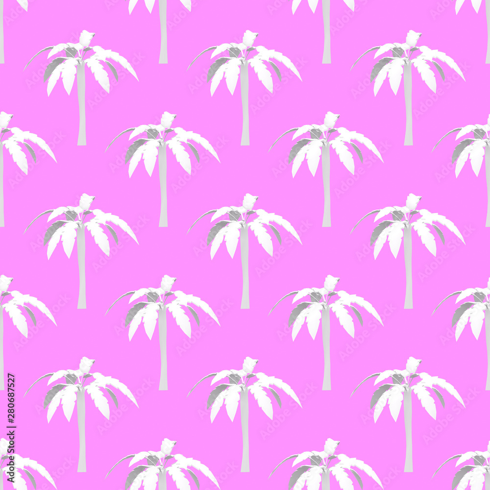 Seamless pattern. White Banana 3d. Use for t-shirt, greeting cards, wrapping paper, posters, fabric print.