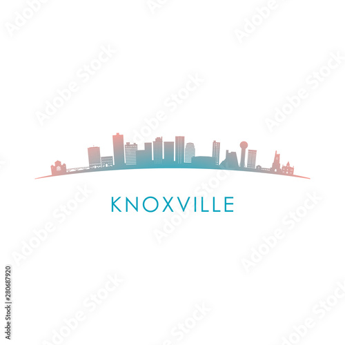 Knoxville skyline silhouette. Vector design colorful illustration.