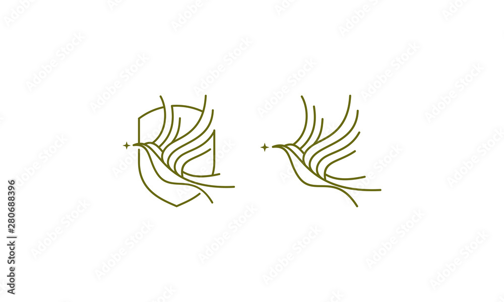 bird dove logo icon vector line art Stock Vector | Adobe Stock