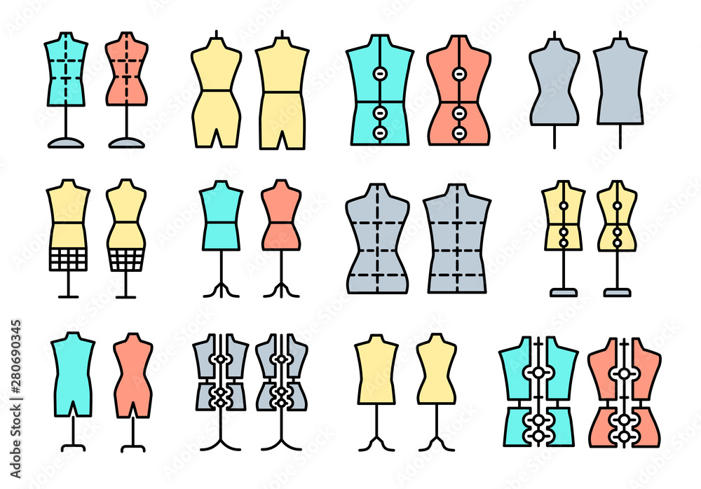 Dressmaker mannequin, Stock vector