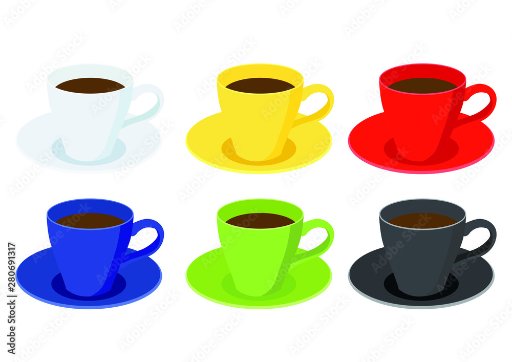 coffee cup on saucer on white background illustration vector coffee cup on saucer on white background illustration vector