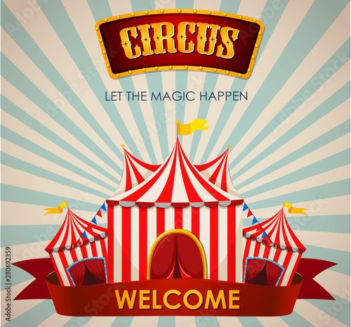 Circus, fun fair, amusement park theme template