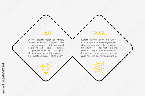 Infographic template with 2 options. Vector