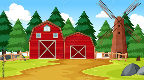 Nature scene landscape template