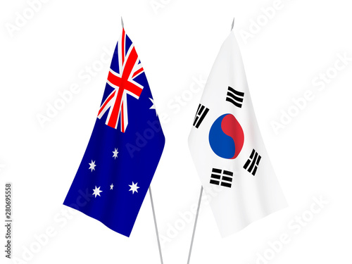 Australia and South Korea flags photo