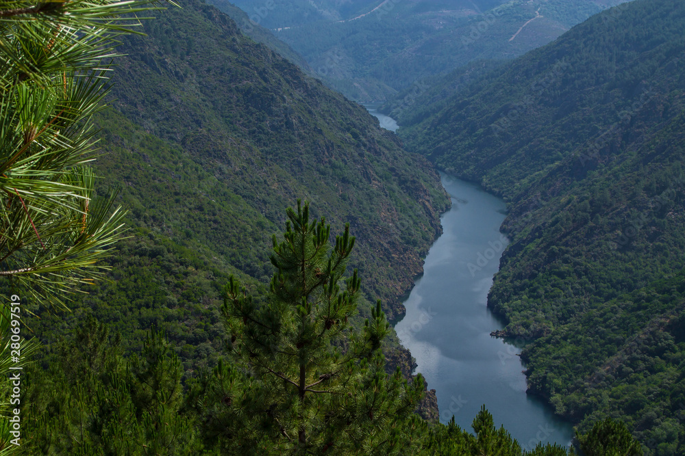 landscape of the sil canyon from the viewpoint do duque, ribeira sacra, ourense, galicia, spain landscape of the sil canyon from the viewpoint do duque, ribeira sacra, ourense, galicia, spain