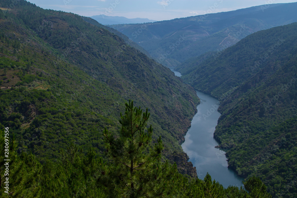 landscape of the sil canyon from the viewpoint do duque, ribeira sacra, ourense, galicia, spain