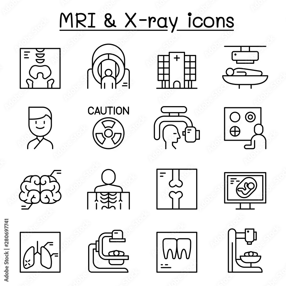 Xray, MRI & Medical diagnostic icon set in thin line style Stock Vector Adobe Stock