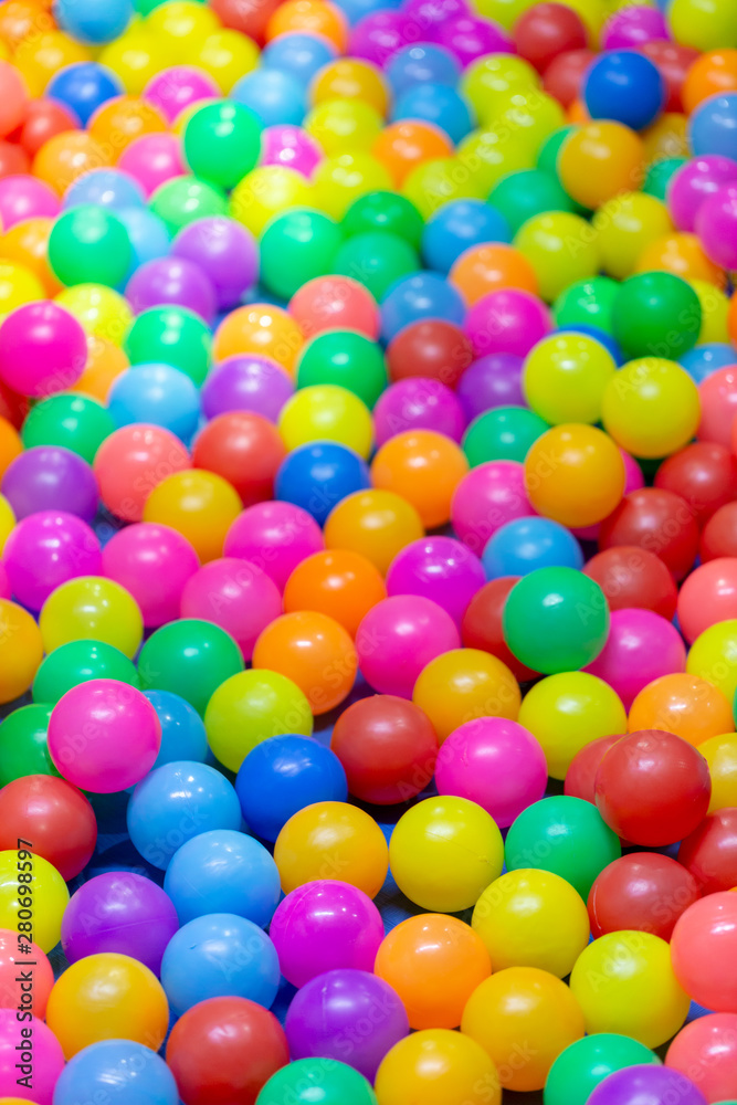 color plastic balls on children's playground color plastic balls on children's playground