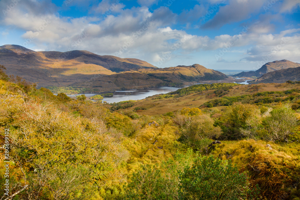 View from Ladies view on Muckross Lake in Killarney National Park in Ireland