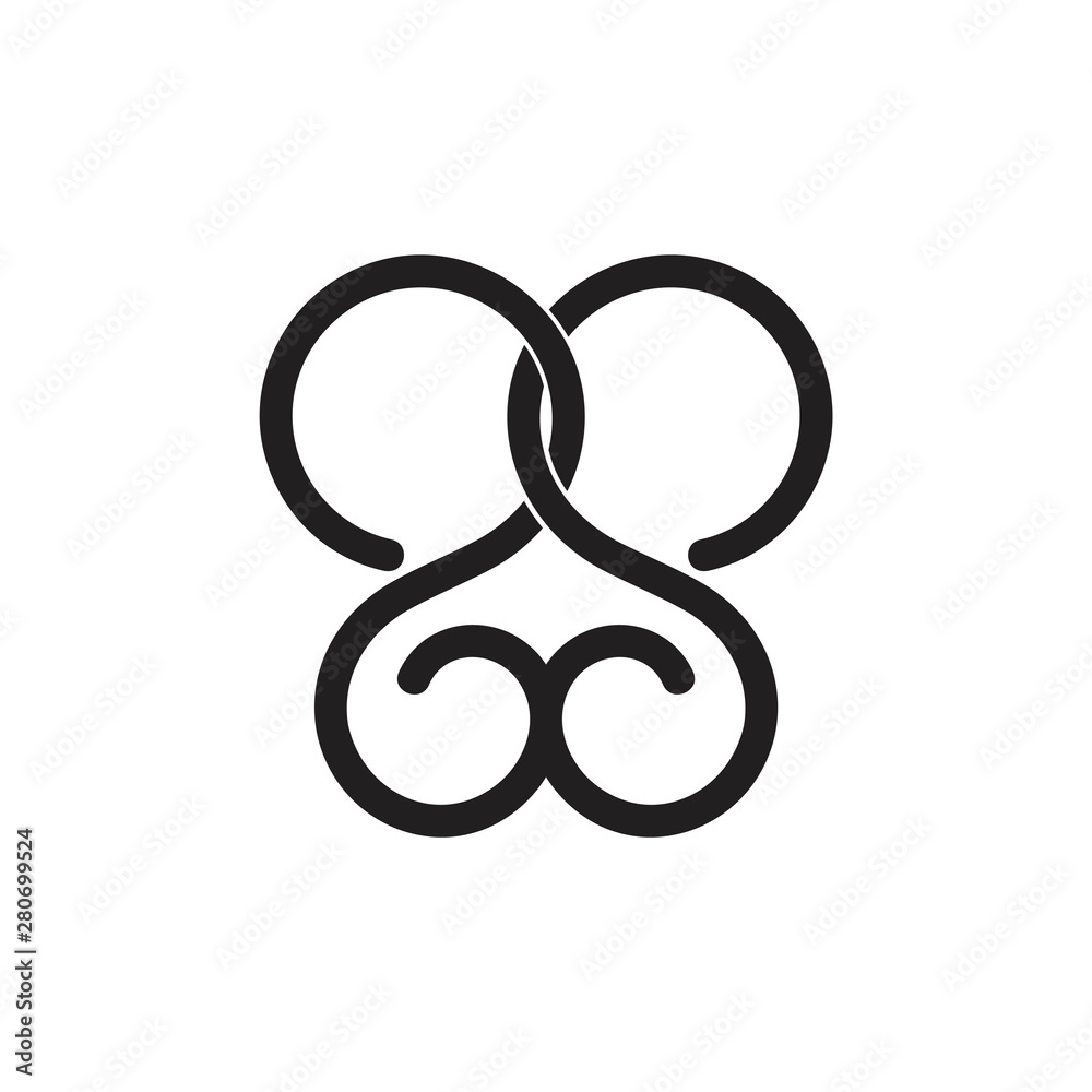 letter s linked loop curve line logo vector letter s linked loop curve line logo vector