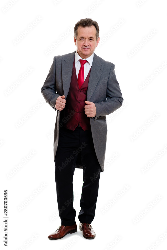 Cute elegant elderly man in a stylish formal suit Cute elegant elderly man in a stylish formal suit