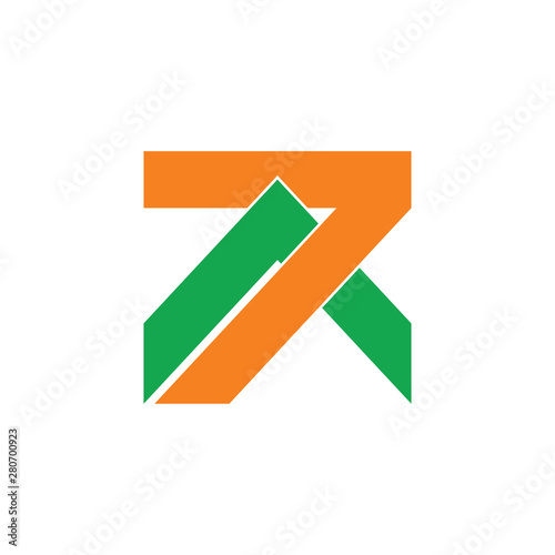 Free Download number 7 green mountain geometric logo vector - GFXLoad
