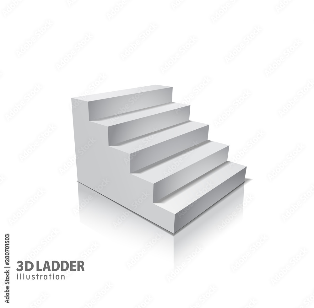 Design elements White stairs realistic illustration design with shadow on transparent background. 3D Stand on isolated. Illustration for promotional presentation Design elements White stairs realistic illustration design with shadow on transparent background. 3D Stand on isolated. Illustration for promotional presentation
