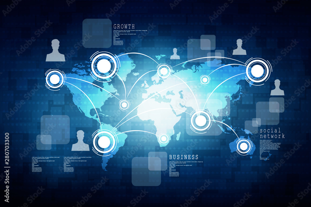 2d illustration Business Network 2d illustration Business Network