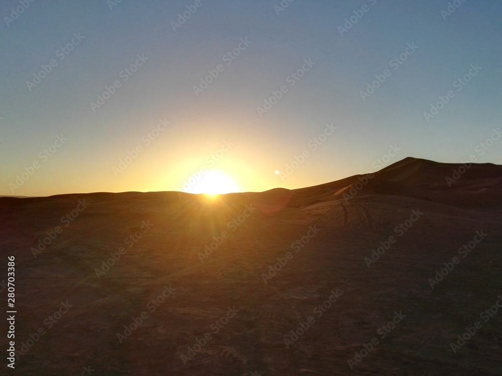 Sunrise in Marzouga, Moroccan sahara