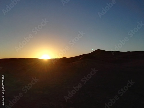 Fototapeta Naklejka Na Ścianę i Meble -  Sunrise in Marzouga, Moroccan sahara