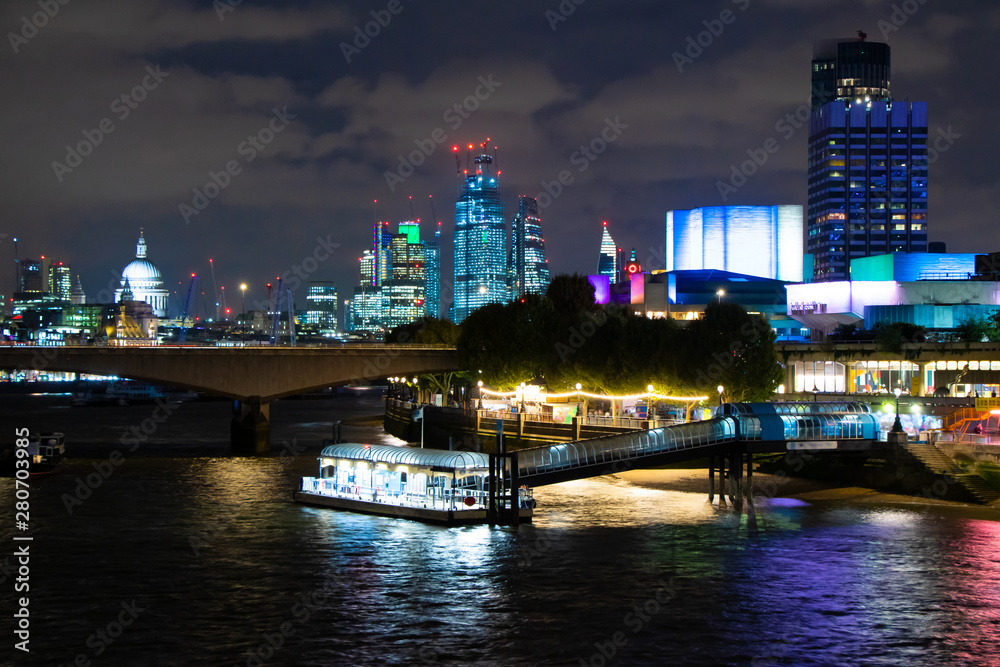 London skyline with Thames river