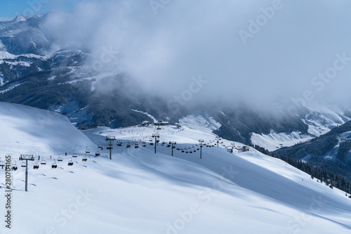 View from the top of a Zillertal skiing trail © Evija