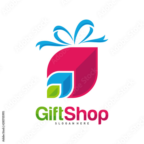 Gift Shop Logo Design Concept Vector, Template, Colorful, Emblem, Design Concept, Creative Symbol, Icon