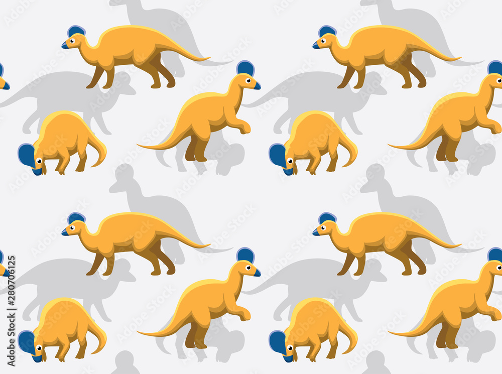 Dinosaur Corythosaurus Cartoon Background Seamless Wallpaper