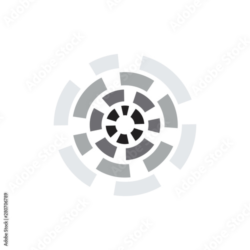 circle geometric rotation target dart symbol logo vector