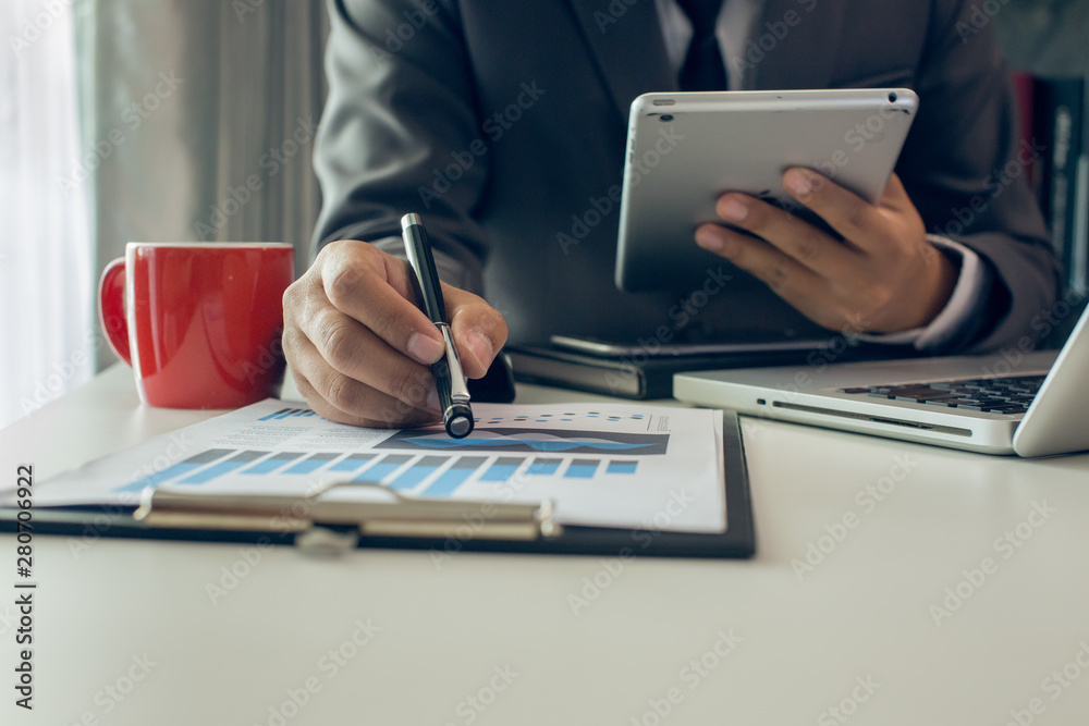 businessman working with documents in office businessman working with documents in office
