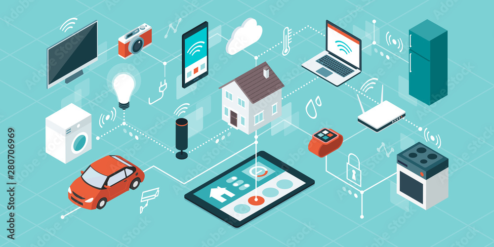 Fototapeta premium Internet of things and smart home
