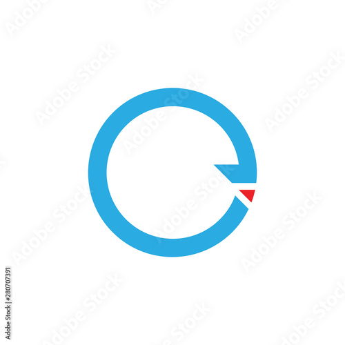 letters e circle arrow geometric logo vector