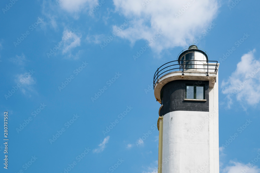 Lighthouse of Blankberge, Belgium. Blue sky, space for text. Lighthouse of Blankberge, Belgium. Blue sky, space for text.