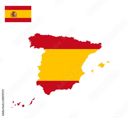 spain map and flag illustration vector