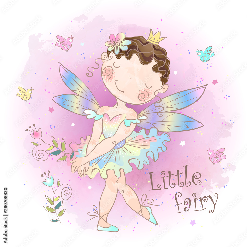 A little fairy-tale fairy. Forest girl elf. Vector illustration. A little fairy-tale fairy. Forest girl elf. Vector illustration.
